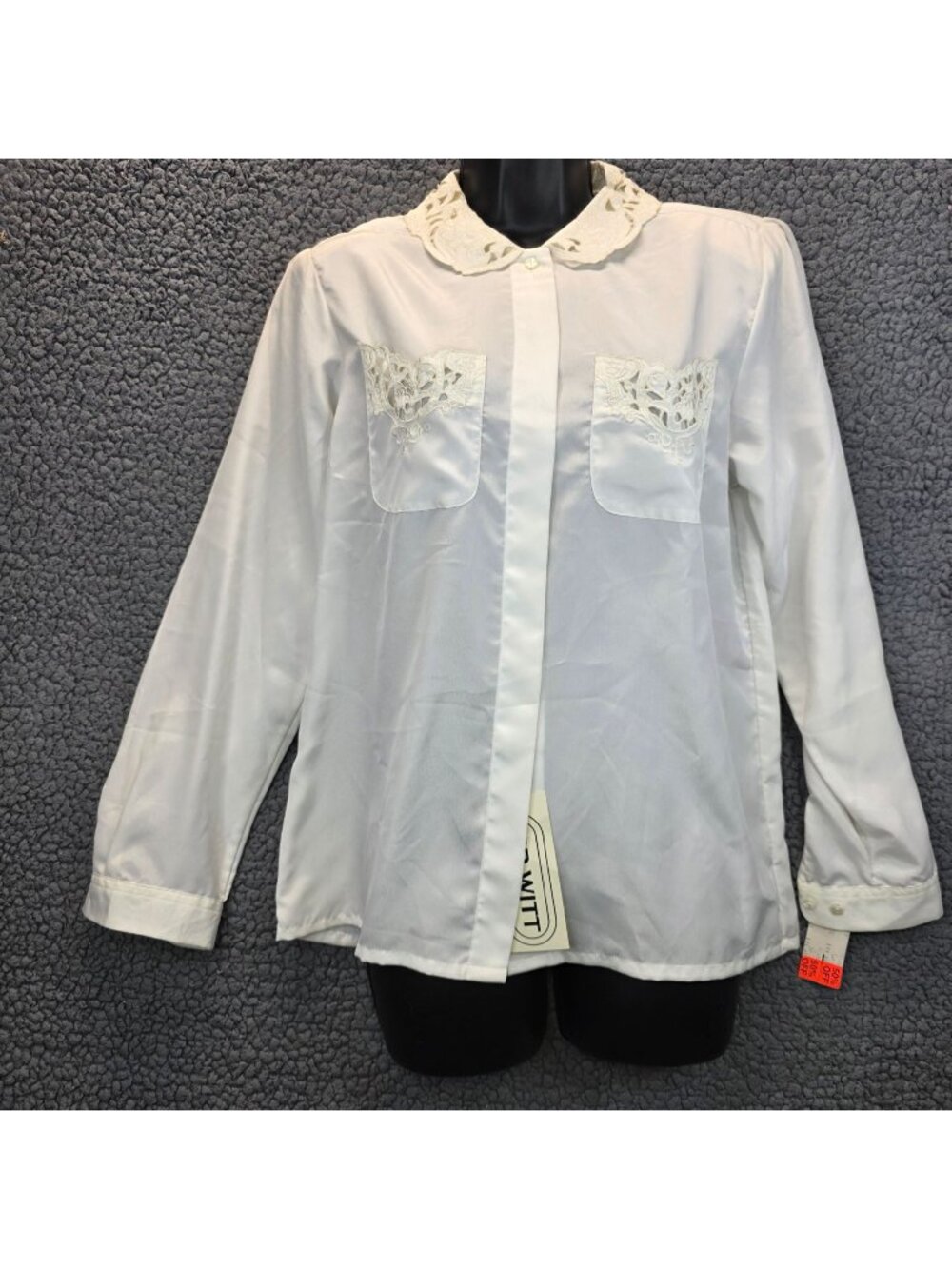 Vintage 80s Mr. Witt Embroidered Prairie Blouse 6 White 80s Victorian Cottagecor